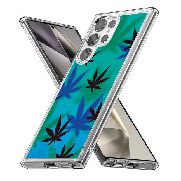 Marijuana Blue Print Slim Cover For Samsung Galaxy S (S24, S23, S22, S21 / Plus, FE, Ultra), Print in USA