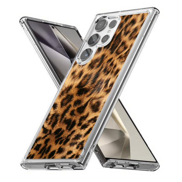 Leopard Skin Print Slim Cover For Samsung Galaxy S (S24, S23, S22, S21 / Plus, FE, Ultra), Print in USA