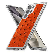 Orange Ostrich Print Slim Cover For Samsung Galaxy S (S24, S23, S22, S21 / Plus, FE, Ultra), Print in USA