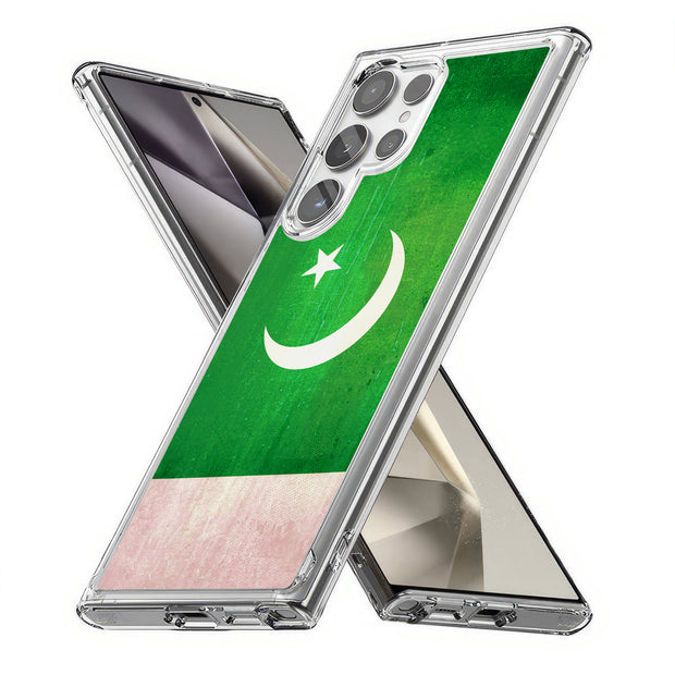 Pakistan Flag Print Slim Cover For Samsung Galaxy S (S24, S23, S22, S21 / Plus, FE, Ultra), Print in USA