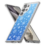 Blue Snowflakes Print Slim Cover For Samsung Galaxy S (S24, S23, S22, S21 / Plus, FE, Ultra), Print in USA