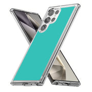 Cyan Green Print Slim Cover For Samsung Galaxy S (S24, S23, S22, S21 / Plus, FE, Ultra), Print in USA