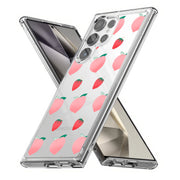 Pink Fruit Print Slim Cover For Samsung Galaxy S (S24, S23, S22, S21 / Plus, FE, Ultra), Print in USA
