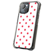 Dots White Tough Cases For Apple iPhone (17, 16, 15, 14, 13, 12, 11, X, SE, 8, 7/ Air, Plus, Pro, Max, Mini, XR, XS), Print in USA