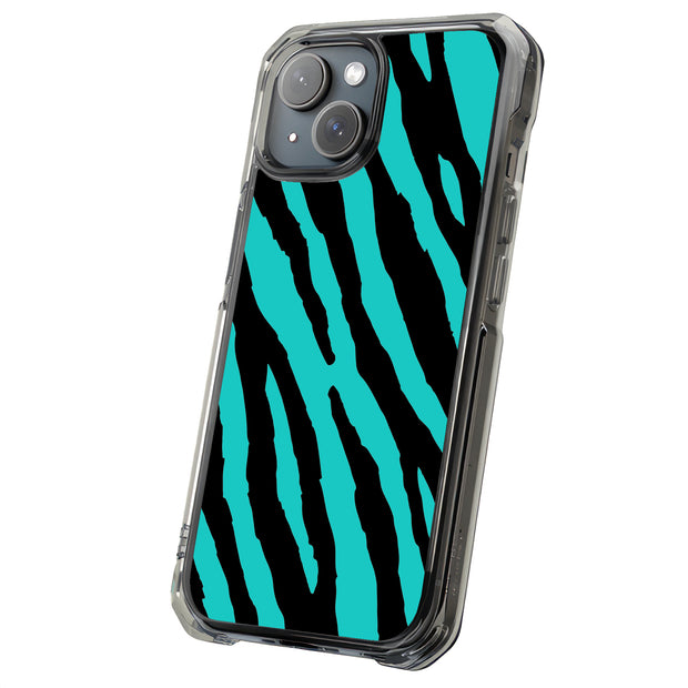Bule Zebra Skin Tough Cases For Apple iPhone (17, 16, 15, 14, 13, 12, 11, X, SE, 8, 7/ Air, Plus, Pro, Max, Mini, XR, XS), Print in USA