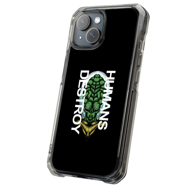 Destroy Human Tough Cases For Apple iPhone (17, 16, 15, 14, 13, 12, 11, X, SE, 8, 7/ Air, Plus, Pro, Max, Mini, XR, XS), Print in USA
