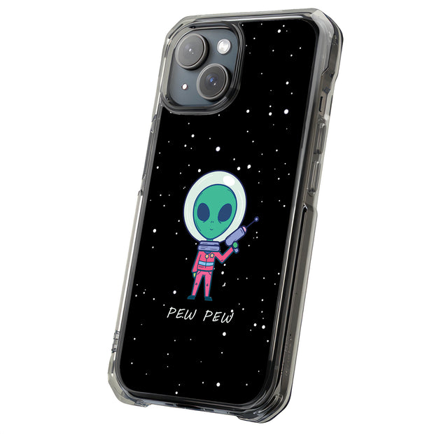 Pew Pew Alien Tough Cases For Apple iPhone (17, 16, 15, 14, 13, 12, 11, X, SE, 8, 7/ Air, Plus, Pro, Max, Mini, XR, XS), Print in USA