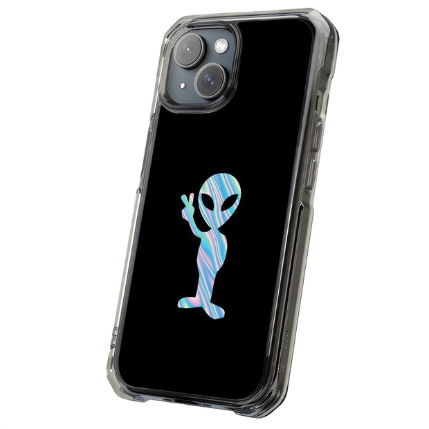 Alien Peace Tough Cases For Apple iPhone (17, 16, 15, 14, 13, 12, 11, X, SE, 8, 7/ Air, Plus, Pro, Max, Mini, XR, XS), Print in USA