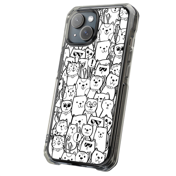 Comic Cat Tough Cases For Apple iPhone (17, 16, 15, 14, 13, 12, 11, X, SE, 8, 7/ Air, Plus, Pro, Max, Mini, XR, XS), Print in USA