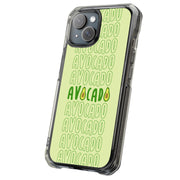 Avocado Text  Tough Cases For Apple iPhone (17, 16, 15, 14, 13, 12, 11, X, SE, 8, 7/ Air, Plus, Pro, Max, Mini, XR, XS), Print in USA