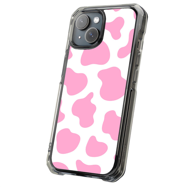 Cow Shape Pink Tough Cases For Apple iPhone (17, 16, 15, 14, 13, 12, 11, X, SE, 8, 7/ Air, Plus, Pro, Max, Mini, XR, XS), Print in USA