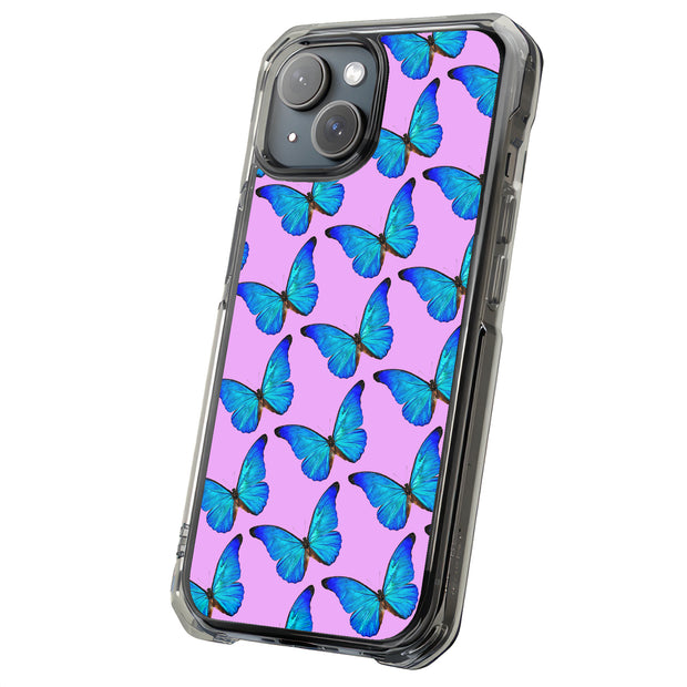 Blue Butterfly Tough Cases For Apple iPhone (17, 16, 15, 14, 13, 12, 11, X, SE, 8, 7/ Air, Plus, Pro, Max, Mini, XR, XS), Print in USA