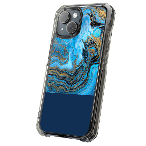Marble Gold Blu Tough Cases For Apple iPhone (17, 16, 15, 14, 13, 12, 11, X, SE, 8, 7/ Air, Plus, Pro, Max, Mini, XR, XS), Print in USA