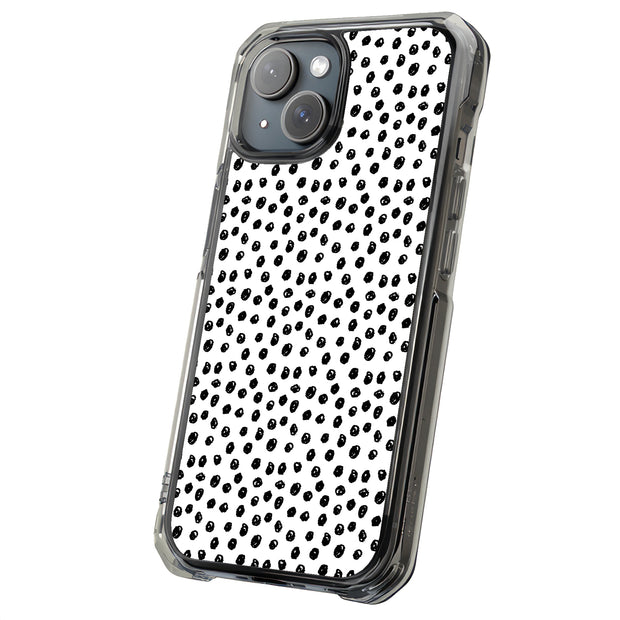 Polka Dots Blk Tough Cases For Apple iPhone (17, 16, 15, 14, 13, 12, 11, X, SE, 8, 7/ Air, Plus, Pro, Max, Mini, XR, XS), Print in USA