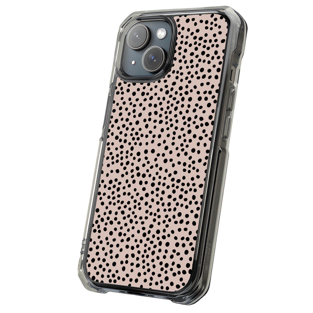 Polka Dots Brn Tough Cases For Apple iPhone (17, 16, 15, 14, 13, 12, 11, X, SE, 8, 7/ Air, Plus, Pro, Max, Mini, XR, XS), Print in USA