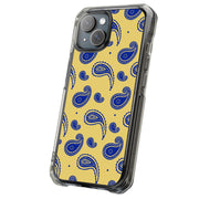 Paisley Yellow Tough Cases For Apple iPhone (17, 16, 15, 14, 13, 12, 11, X, SE, 8, 7/ Air, Plus, Pro, Max, Mini, XR, XS), Print in USA