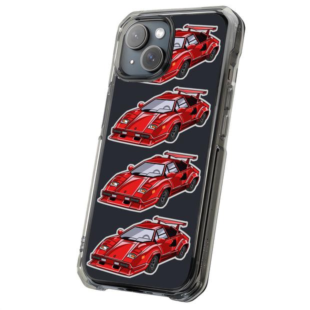 Lambo Countach Tough Cases For Apple iPhone (17, 16, 15, 14, 13, 12, 11, X, SE, 8, 7/ Air, Plus, Pro, Max, Mini, XR, XS), Print in USA