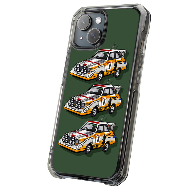 Rally Race Car Tough Cases For Apple iPhone (17, 16, 15, 14, 13, 12, 11, X, SE, 8, 7/ Air, Plus, Pro, Max, Mini, XR, XS), Print in USA