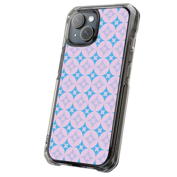 Blue X Circle Tough Cases For Apple iPhone (17, 16, 15, 14, 13, 12, 11, X, SE, 8, 7/ Air, Plus, Pro, Max, Mini, XR, XS), Print in USA