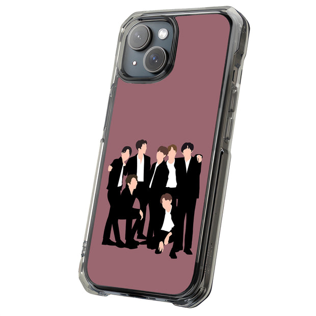 BTS Bangtan 15 Tough Cases For Apple iPhone (17, 16, 15, 14, 13, 12, 11, X, SE, 8, 7/ Air, Plus, Pro, Max, Mini, XR, XS), Print in USA