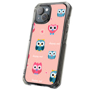 Cute Happy Owl Tough Cases For Apple iPhone (17, 16, 15, 14, 13, 12, 11, X, SE, 8, 7/ Air, Plus, Pro, Max, Mini, XR, XS), Print in USA