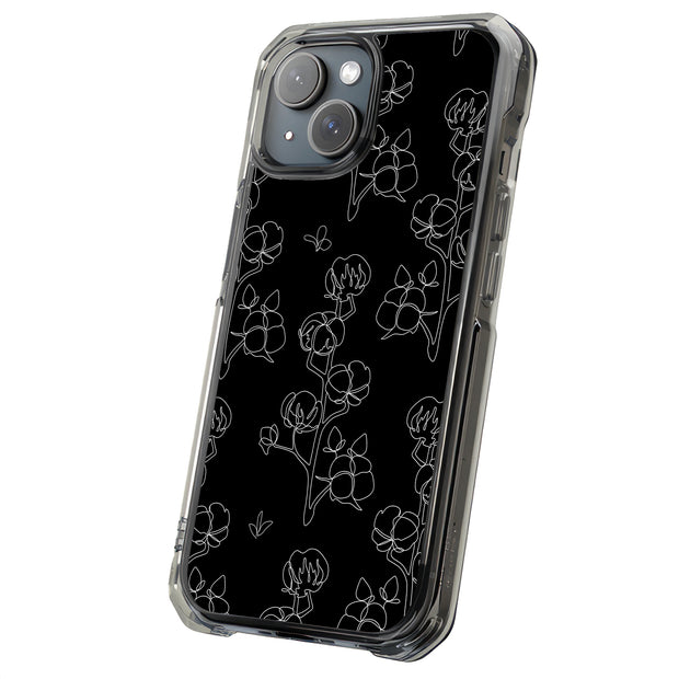Line Art Flower Tough Cases For Apple iPhone (17, 16, 15, 14, 13, 12, 11, X, SE, 8, 7/ Air, Plus, Pro, Max, Mini, XR, XS), Print in USA
