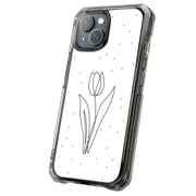 Line Art Tulip Tough Cases For Apple iPhone (17, 16, 15, 14, 13, 12, 11, X, SE, 8, 7/ Air, Plus, Pro, Max, Mini, XR, XS), Print in USA