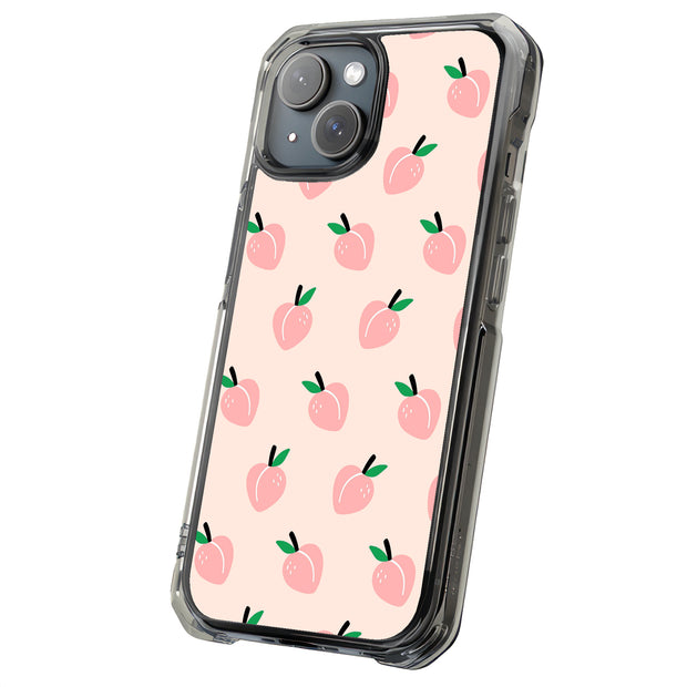 Cute Pink Peach Tough Cases For Apple iPhone (17, 16, 15, 14, 13, 12, 11, X, SE, 8, 7/ Air, Plus, Pro, Max, Mini, XR, XS), Print in USA