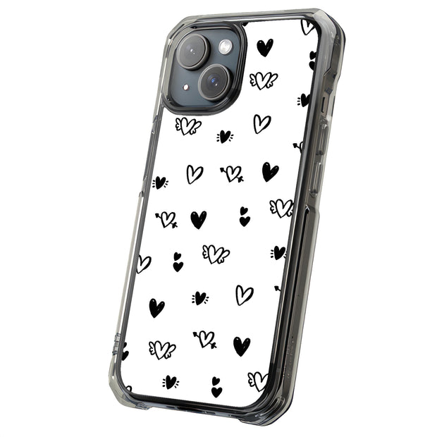 Flying Hearts Tough Cases For Apple iPhone (17, 16, 15, 14, 13, 12, 11, X, SE, 8, 7/ Air, Plus, Pro, Max, Mini, XR, XS), Print in USA