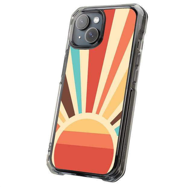 Retro Sunburst Tough Cases For Apple iPhone (17, 16, 15, 14, 13, 12, 11, X, SE, 8, 7/ Air, Plus, Pro, Max, Mini, XR, XS), Print in USA