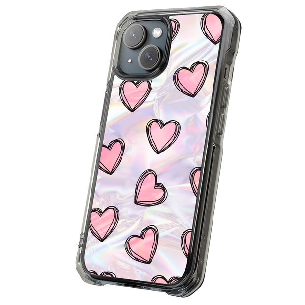 Girly Hearts Tough Cases For Apple iPhone (17, 16, 15, 14, 13, 12, 11, X, SE, 8, 7/ Air, Plus, Pro, Max, Mini, XR, XS), Print in USA