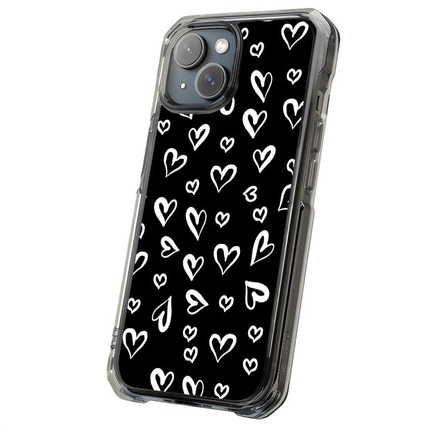 White Hearts Tough Cases For Apple iPhone (17, 16, 15, 14, 13, 12, 11, X, SE, 8, 7/ Air, Plus, Pro, Max, Mini, XR, XS), Print in USA