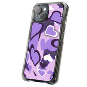 Purple Love Tough Cases For Apple iPhone (17, 16, 15, 14, 13, 12, 11, X, SE, 8, 7/ Air, Plus, Pro, Max, Mini, XR, XS), Print in USA