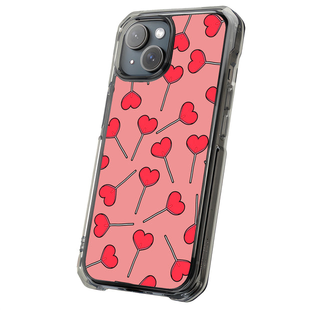 Lollypop Hearts Tough Cases For Apple iPhone (17, 16, 15, 14, 13, 12, 11, X, SE, 8, 7/ Air, Plus, Pro, Max, Mini, XR, XS), Print in USA