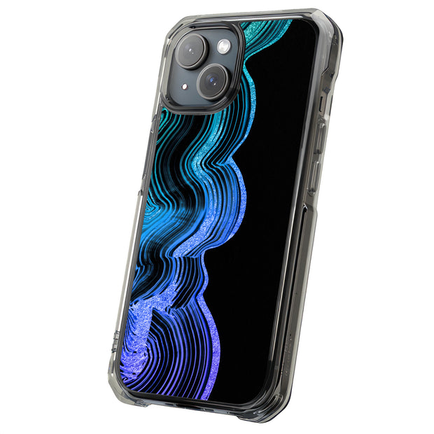 Blue Wavy 5 Tough Cases For Apple iPhone (17, 16, 15, 14, 13, 12, 11, X, SE, 8, 7/ Air, Plus, Pro, Max, Mini, XR, XS), Print in USA