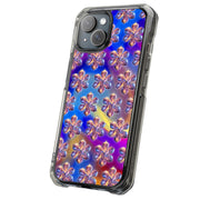 Silver Flowers Tough Cases For Apple iPhone (17, 16, 15, 14, 13, 12, 11, X, SE, 8, 7/ Air, Plus, Pro, Max, Mini, XR, XS), Print in USA