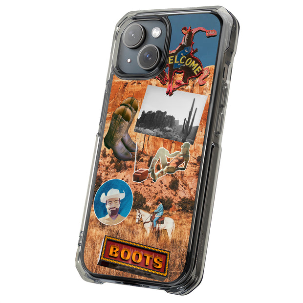 Cowboy Collage Tough Cases For Apple iPhone (17, 16, 15, 14, 13, 12, 11, X, SE, 8, 7/ Air, Plus, Pro, Max, Mini, XR, XS), Print in USA