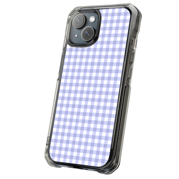 Blue Gingham Tough Cases For Apple iPhone (17, 16, 15, 14, 13, 12, 11, X, SE, 8, 7/ Air, Plus, Pro, Max, Mini, XR, XS), Print in USA