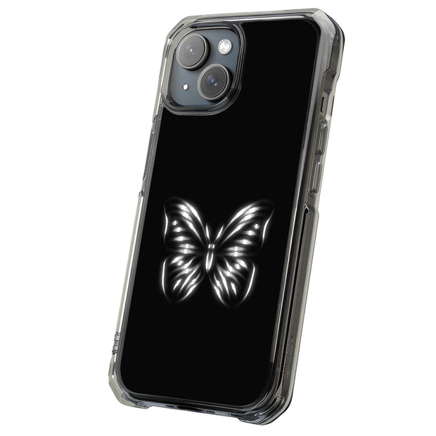 B/W Butterfly Tough Cases For Apple iPhone (17, 16, 15, 14, 13, 12, 11, X, SE, 8, 7/ Air, Plus, Pro, Max, Mini, XR, XS), Print in USA