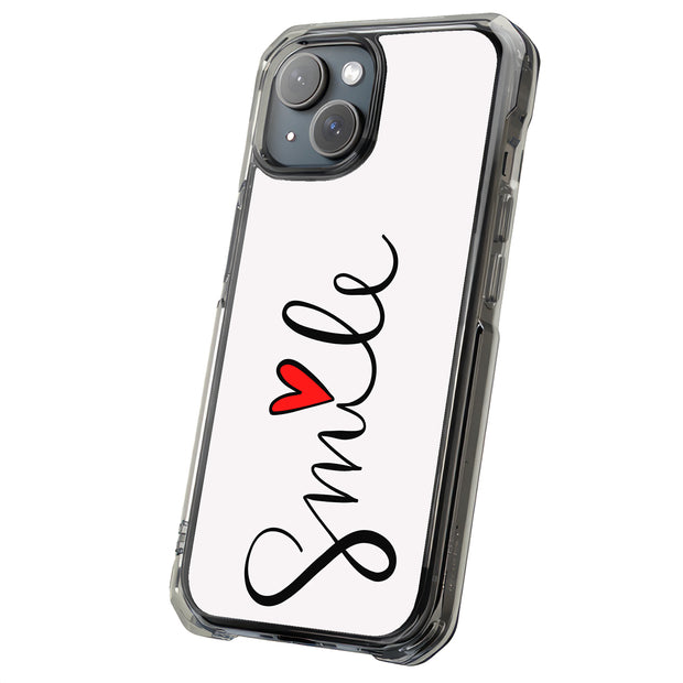 Smile Red Heart Tough Cases For Apple iPhone (17, 16, 15, 14, 13, 12, 11, X, SE, 8, 7/ Air, Plus, Pro, Max, Mini, XR, XS), Print in USA