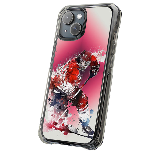 Hockey Painting Tough Cases For Apple iPhone (17, 16, 15, 14, 13, 12, 11, X, SE, 8, 7/ Air, Plus, Pro, Max, Mini, XR, XS), Print in USA