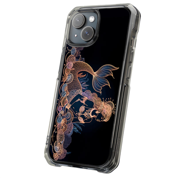 Mermaid shells Tough Cases For Apple iPhone (17, 16, 15, 14, 13, 12, 11, X, SE, 8, 7/ Air, Plus, Pro, Max, Mini, XR, XS), Print in USA