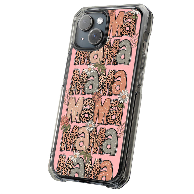 Leopard Mama 2 Tough Cases For Apple iPhone (17, 16, 15, 14, 13, 12, 11, X, SE, 8, 7/ Air, Plus, Pro, Max, Mini, XR, XS), Print in USA