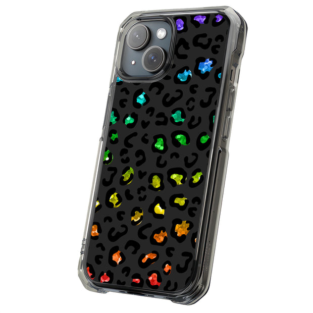 Rainbow Leopard Tough Cases For Apple iPhone (17, 16, 15, 14, 13, 12, 11, X, SE, 8, 7/ Air, Plus, Pro, Max, Mini, XR, XS), Print in USA