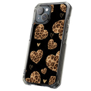 Leopard Hearts Tough Cases For Apple iPhone (17, 16, 15, 14, 13, 12, 11, X, SE, 8, 7/ Air, Plus, Pro, Max, Mini, XR, XS), Print in USA
