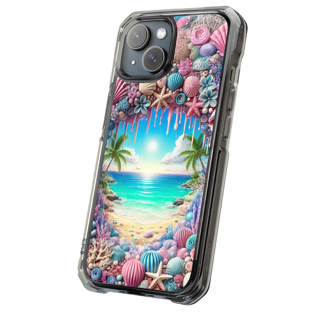 Seashells Beach Tough Cases For Apple iPhone (17, 16, 15, 14, 13, 12, 11, X, SE, 8, 7/ Air, Plus, Pro, Max, Mini, XR, XS), Print in USA