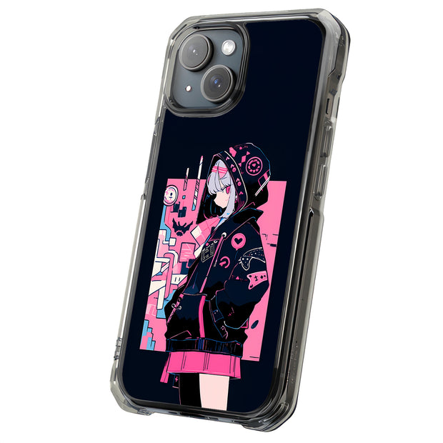 Pink Anime Girl Tough Cases For Apple iPhone (17, 16, 15, 14, 13, 12, 11, X, SE, 8, 7/ Air, Plus, Pro, Max, Mini, XR, XS), Print in USA