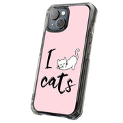 I Love Cats Tough Cases For Apple iPhone (17, 16, 15, 14, 13, 12, 11, X, SE, 8, 7/ Air, Plus, Pro, Max, Mini, XR, XS), Print in USA
