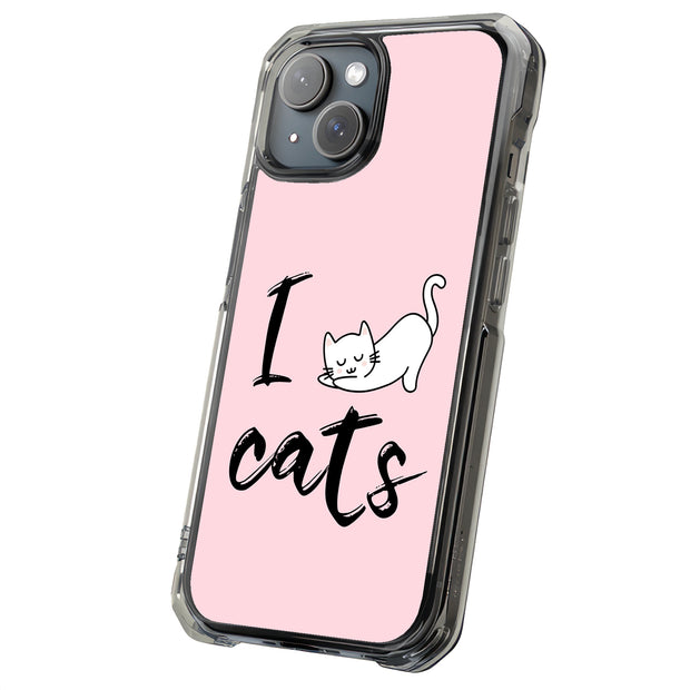 I Love Cats Tough Cases For Apple iPhone (17, 16, 15, 14, 13, 12, 11, X, SE, 8, 7/ Air, Plus, Pro, Max, Mini, XR, XS), Print in USA