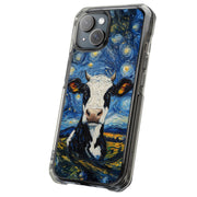 Cow Night 1 Tough Cases For Apple iPhone (17, 16, 15, 14, 13, 12, 11, X, SE, 8, 7/ Air, Plus, Pro, Max, Mini, XR, XS), Print in USA